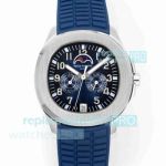 Swiss Copy Patek Philippe Aquanaut Luce 5261 Annual Calendar Blue Rubber Strap Watch 